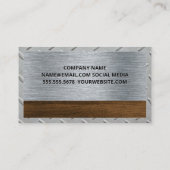 Metaal en hout | Carpentry Logo Visitekaartje (Achterkant)