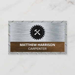 Metaal en hout   Carpentry Logo Visitekaartje