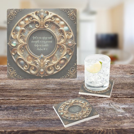  metaal en juwelen  Bijbelvers Stenen Onderzetter