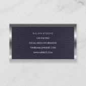 Metaal en leder visitekaartje (Achterkant)