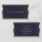 Metaal en leder visitekaartje (Voorkant / Achterkant)