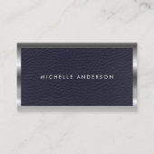 Metaal en leder visitekaartje (Voorkant)