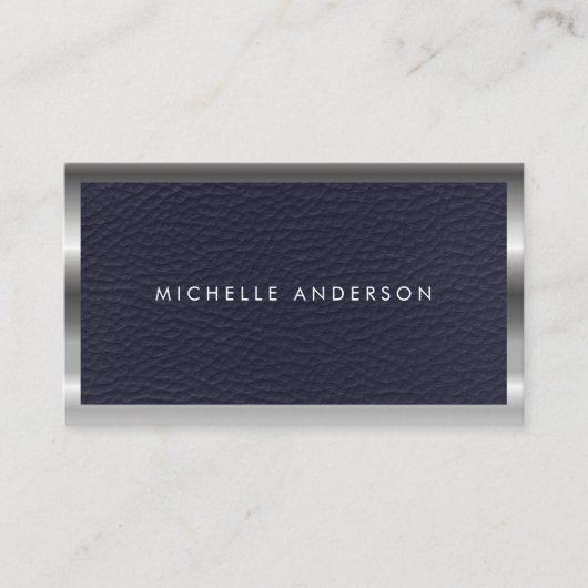 Metaal en leder visitekaartje (Voorkant)