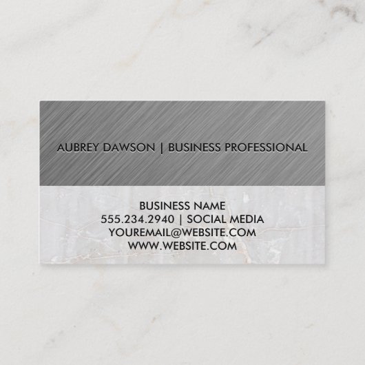 Metaal en marmer | Eenvoudige legant Visitekaartje (Achterkant)