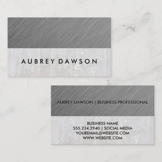 Metaal en marmer | Eenvoudige legant Visitekaartje (Voorkant / Achterkant)