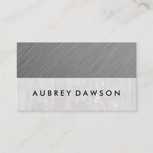 Metaal en marmer | Eenvoudige legant Visitekaartje (Voorkant)
