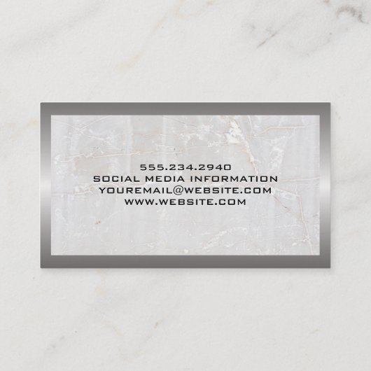Metaal en Marmer Visitekaartje (Achterkant)