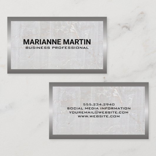Metaal en Marmer Visitekaartje (Voorkant / Achterkant)