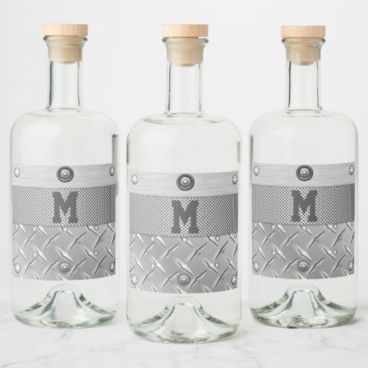 Metaal en Staal Liquor Likeurfles Etiket (Flessen)