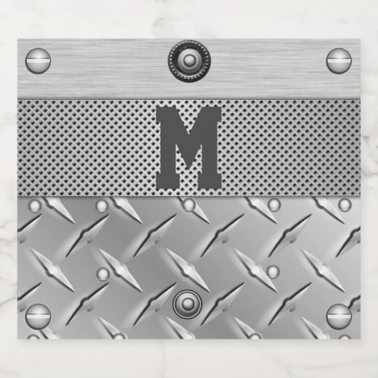 Metaal en Staal Liquor Likeurfles Etiket (Enkel label)