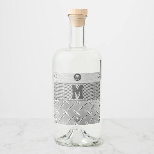 Metaal en Staal Liquor Likeurfles Etiket (Voorkant)
