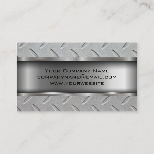 Metaal- en staalpatroon visitekaartje (Achterkant)