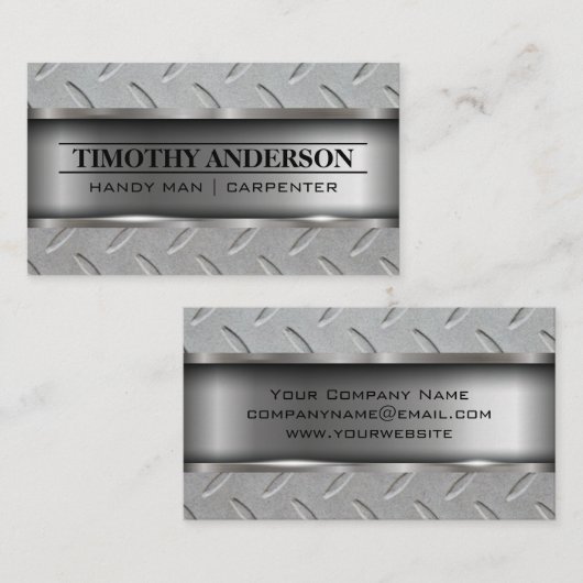 Metaal- en staalpatroon visitekaartje (Voorkant / Achterkant)