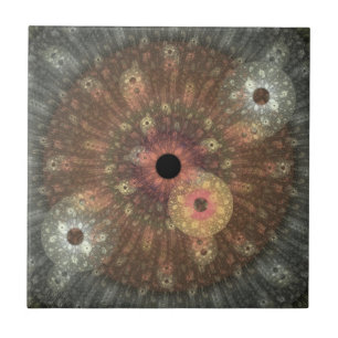 Metaal Fractal van de Vlam Tegel Tegeltje