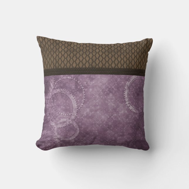 Metaal gear Steampunk Pillow, Paars Kussen (Voorkant)