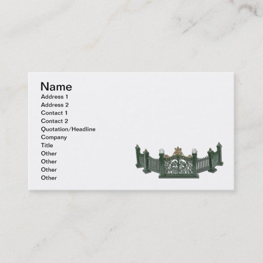 Metaal gebogen omheining visitekaartje (Voorkant)