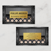 Metaal geborsteld | Antiek goudgrens Visitekaartje (Voorkant / Achterkant)