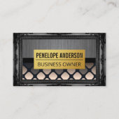 Metaal geborsteld | Antiek goudgrens Visitekaartje (Voorkant)