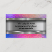 Metaal geborsteld | Kleurrijke textuur achtergrond Visitekaartje (Achterkant)