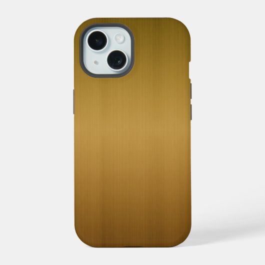 Metaal geborsteld koper iPhone 15 case (Achterkant)