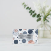 Metaal geborsteld Lijst | Abstracte digitale geome Visitekaartje (Staand voorkant)