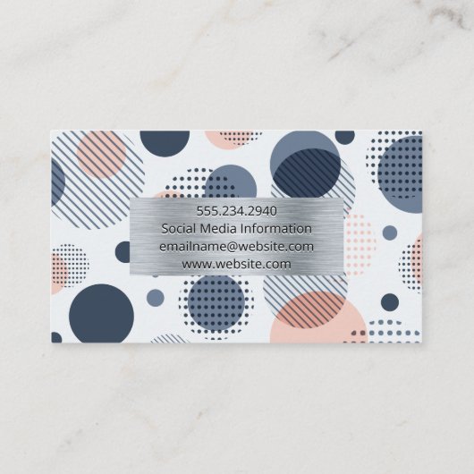 Metaal geborsteld Lijst | Abstracte digitale geome Visitekaartje (Achterkant)