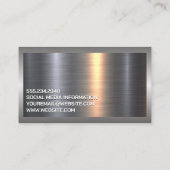 Metaal geborsteld | Logo van onroerend goed Visitekaartje (Achterkant)