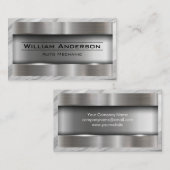 Metaal geborsteld | Marmergrens Visitekaartje (Voorkant / Achterkant)