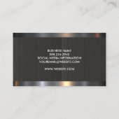 Metaal geborsteld overzicht | Zwarte textuur Visitekaartje (Achterkant)