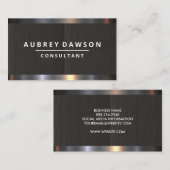 Metaal geborsteld overzicht | Zwarte textuur Visitekaartje (Voorkant / Achterkant)