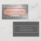 Metaal geborsteld | Pink Paint Stroke Visitekaartje (Voorkant / Achterkant)