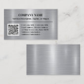Metaal Geborsteld staal Aluminium Stijl QR Code to Visitekaartje (Voorkant / Achterkant)