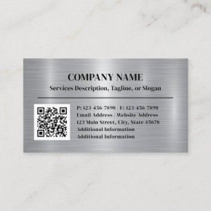 Metaal Geborsteld Staal Aluminium Stijl Voeg QR-co Visitekaartje