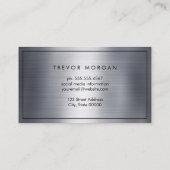 Metaal geborsteld Zwarte Rand Visitekaartje (Achterkant)