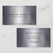 Metaal geborsteld Zwarte Rand Visitekaartje (Voorkant / Achterkant)