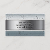 Metaal gekraatst grunge metaal visitekaartje (Achterkant)