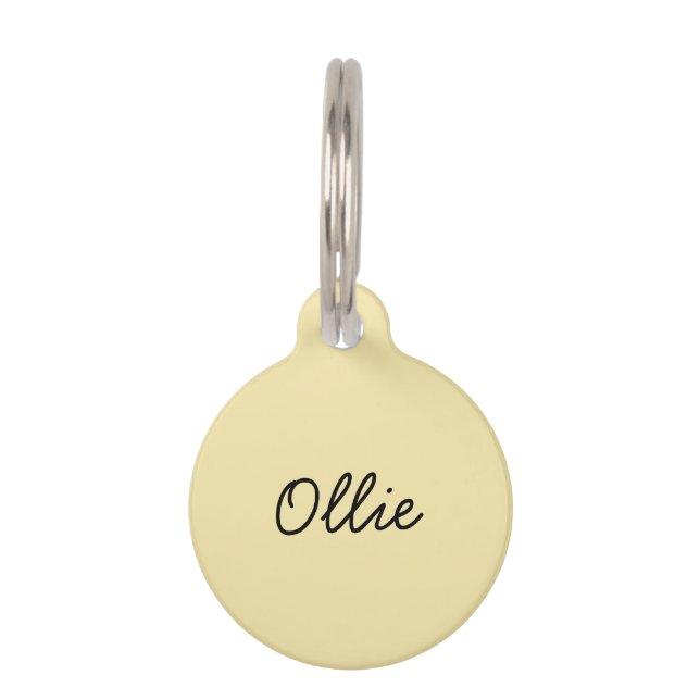 Metaal gepersonaliseerd Minimalistisch Pet Dog of  Huisdierpenning (Voorkant)