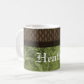Metaal gestar Steampunk-Mok, groen Koffiemok (Voorkant links)