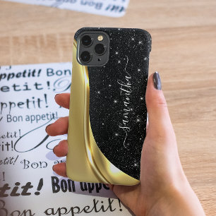 Metaal Glitter Look 3-D Gouden Monogram Golf Case-Mate iPhone Case