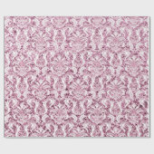 Metaal Glitter Roze Rose Goud Wit Damast Elegant Cadeaupapier (Vlak)