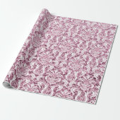 Metaal Glitter Roze Rose Goud Wit Damast Elegant Cadeaupapier (Uitgerold)