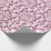 Metaal Glitter Roze Rose Goud Wit Damast Elegant Cadeaupapier (Hoek)