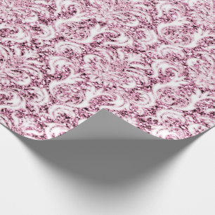 Metaal Glitter Roze Rose Goud Wit Damast Elegant Cadeaupapier