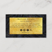 Metaal Glitter Zwart Doek en Faux Gold Visitekaartje (Achterkant)