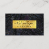 Metaal Glitter Zwart Doek en Faux Gold Visitekaartje (Voorkant)