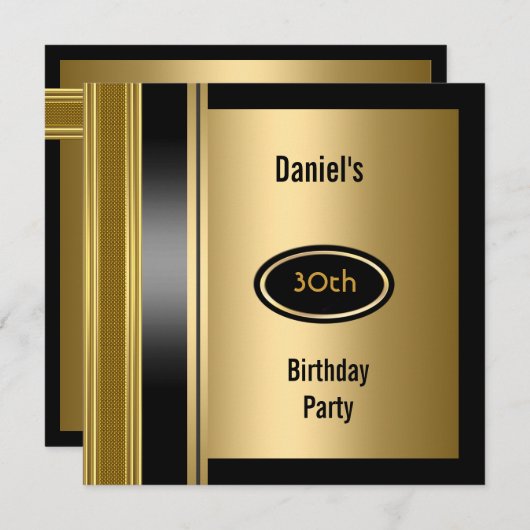 Metaal Gold Mannen 30e verjaardag Bronze Man Kaart (Voorkant / Achterkant)