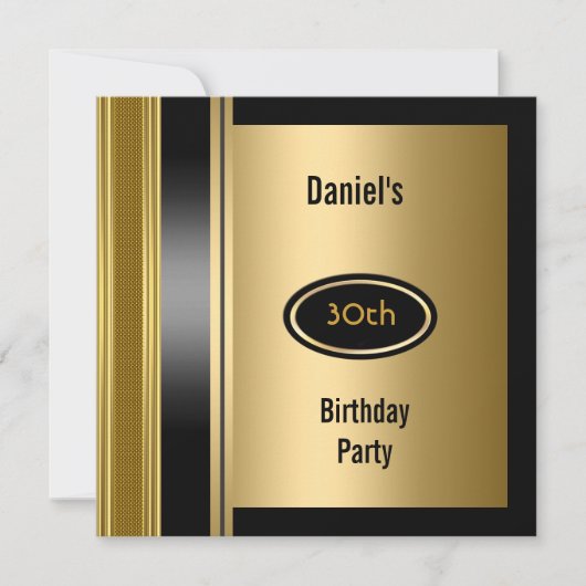 Metaal Gold Mannen 30e verjaardag Bronze Man Kaart (Voorkant)