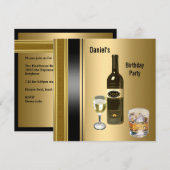 Metaal Gold Mannen 50e verjaardag Bronze Drink Man Kaart (Voorkant / Achterkant)