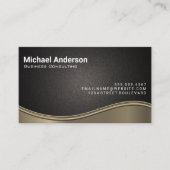 Metaal Golf | Zwarte Textuur Achtergrond Visitekaartje (Voorkant)