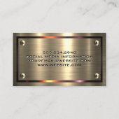 Metaal goud geborsteld | Metaalgrens | Schroeven Visitekaartje (Achterkant)